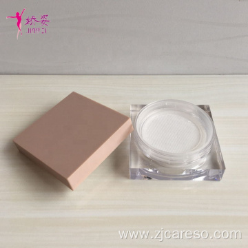 Square Shape Cosmetic Jar Loose Powder Jar withSifter